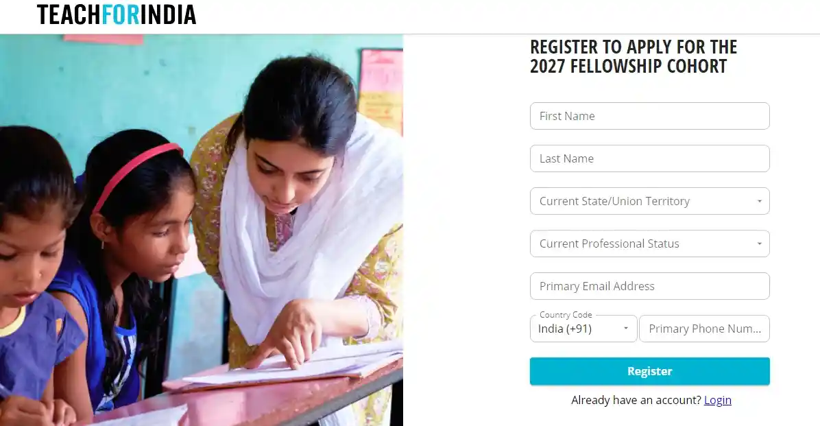 Teach For India application portal.